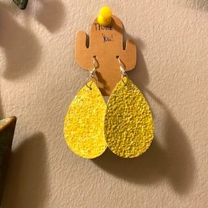 Leather faux earrings